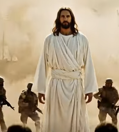 Completely surrounded by the enemy, until Jesus descended from heaven. Our ultimate Protector.