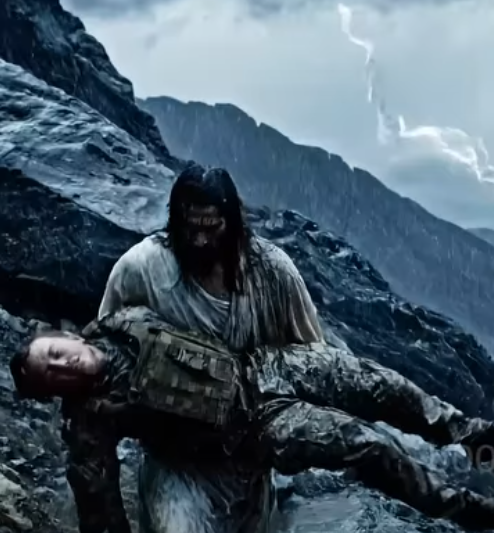 Carrying a wounded paratrooper down the mountain — love in action. 💙